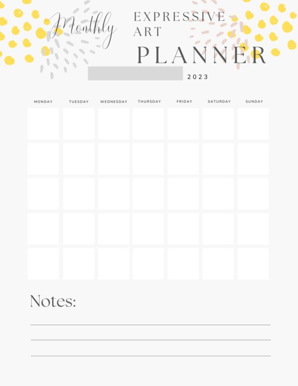 Free Printable Expressive Art Planner