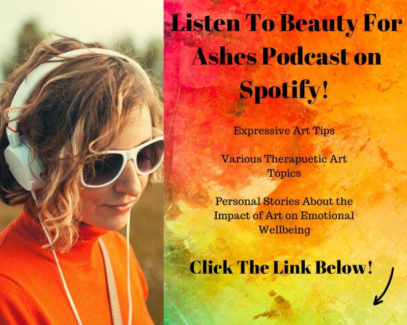 Podcast advertisement for beauty for ashes podcast. 